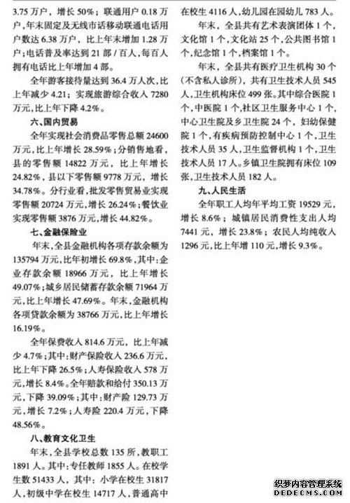 陇南市宕昌县2008年国民经济和社会发展统计公报