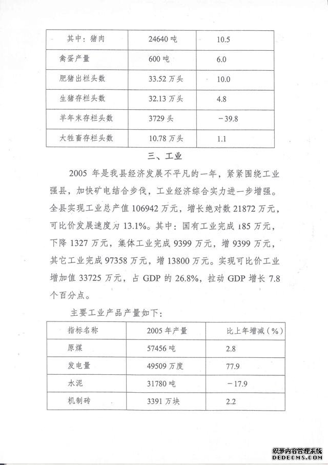 文山州马关县2005年国民经济和社会发展统计公报