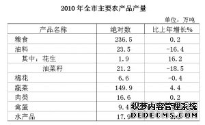 巢湖市2010年国民经济和社会发展统计公报