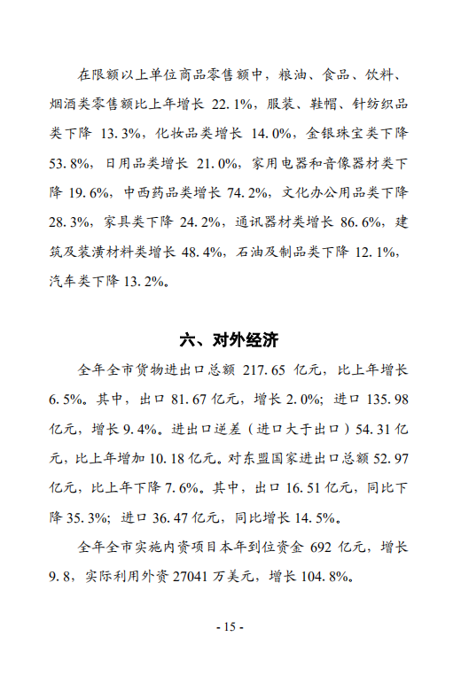 钦州市2020年国民经济和社会发展统计公报