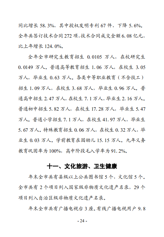 钦州市2020年国民经济和社会发展统计公报